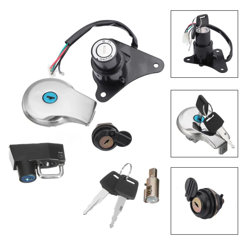 Trava do interruptor de ignição & Conjunto de chaves para tampa de tanque de combustível Yamaha Virago XV125 XV250 Genérico