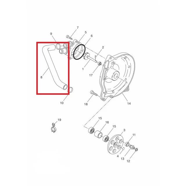 Tubo mangueira de refrigeração da bomba de água Minarelli Scooter Yamaha
