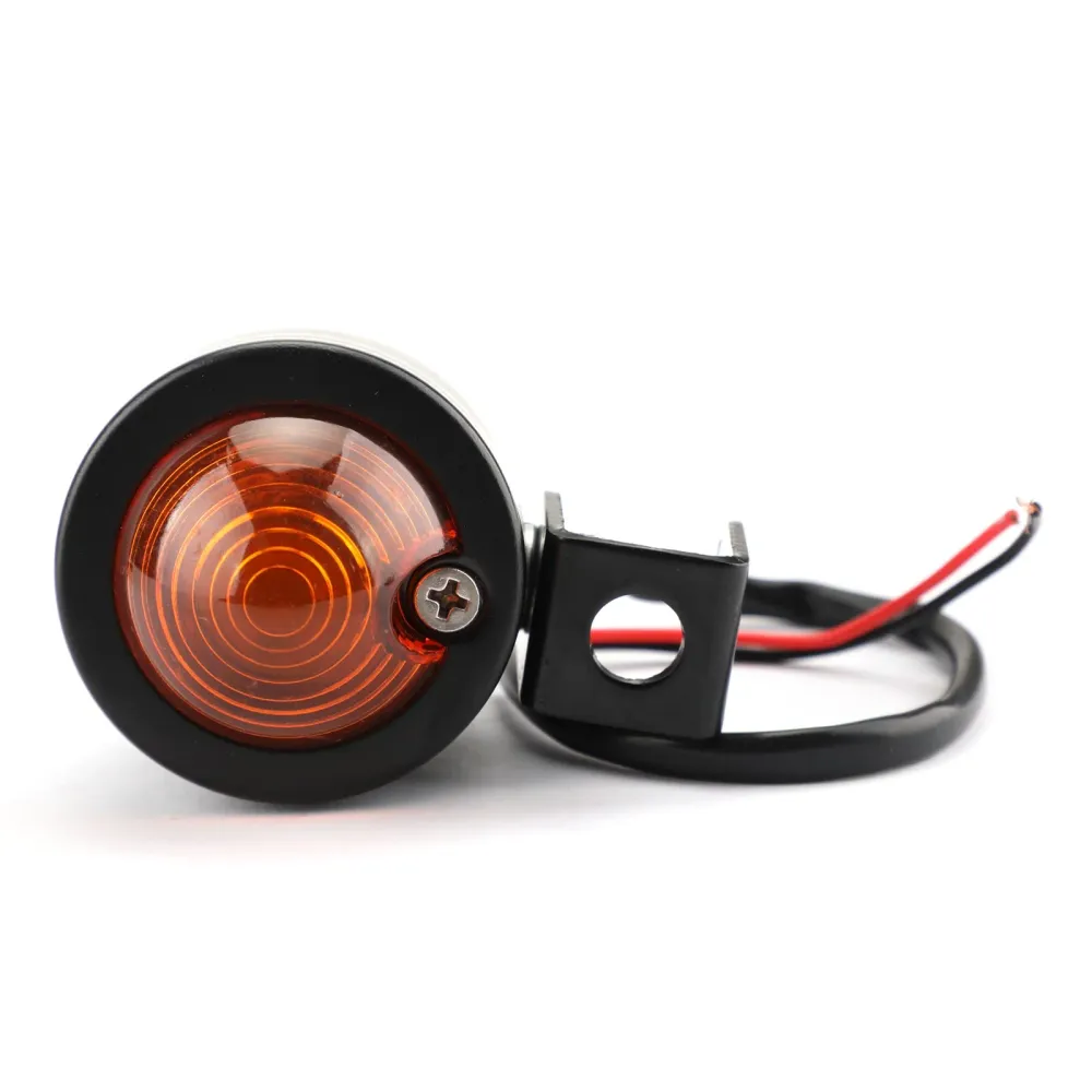 Universal Black Mini Turn Signal Light Light Vintage Motorcycle Bullet Bull Generic