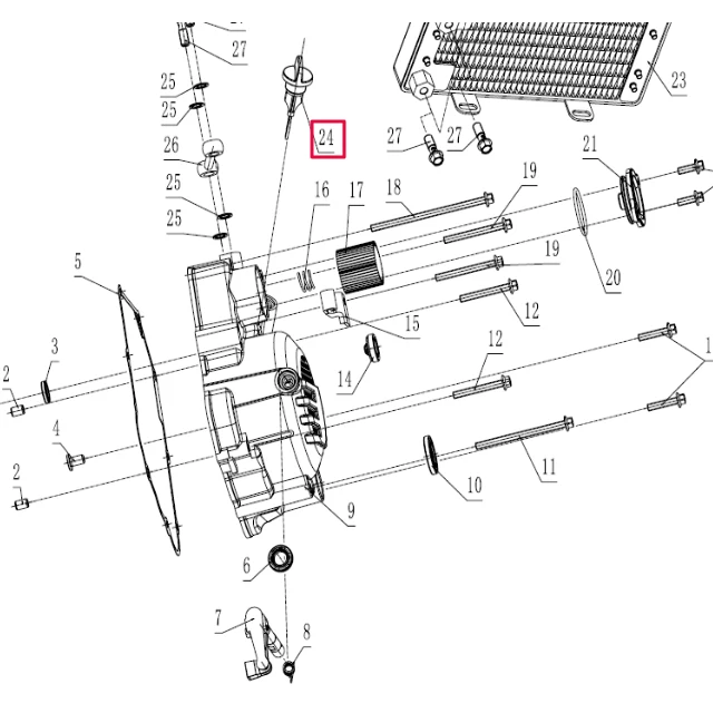 Varão de nível de óleo para motor Pitbike 190 Zongshen