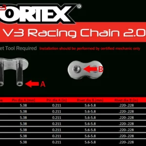 Vortex Racing V3 2.0 Master Link Rivet 520RX3-RCL- Gold