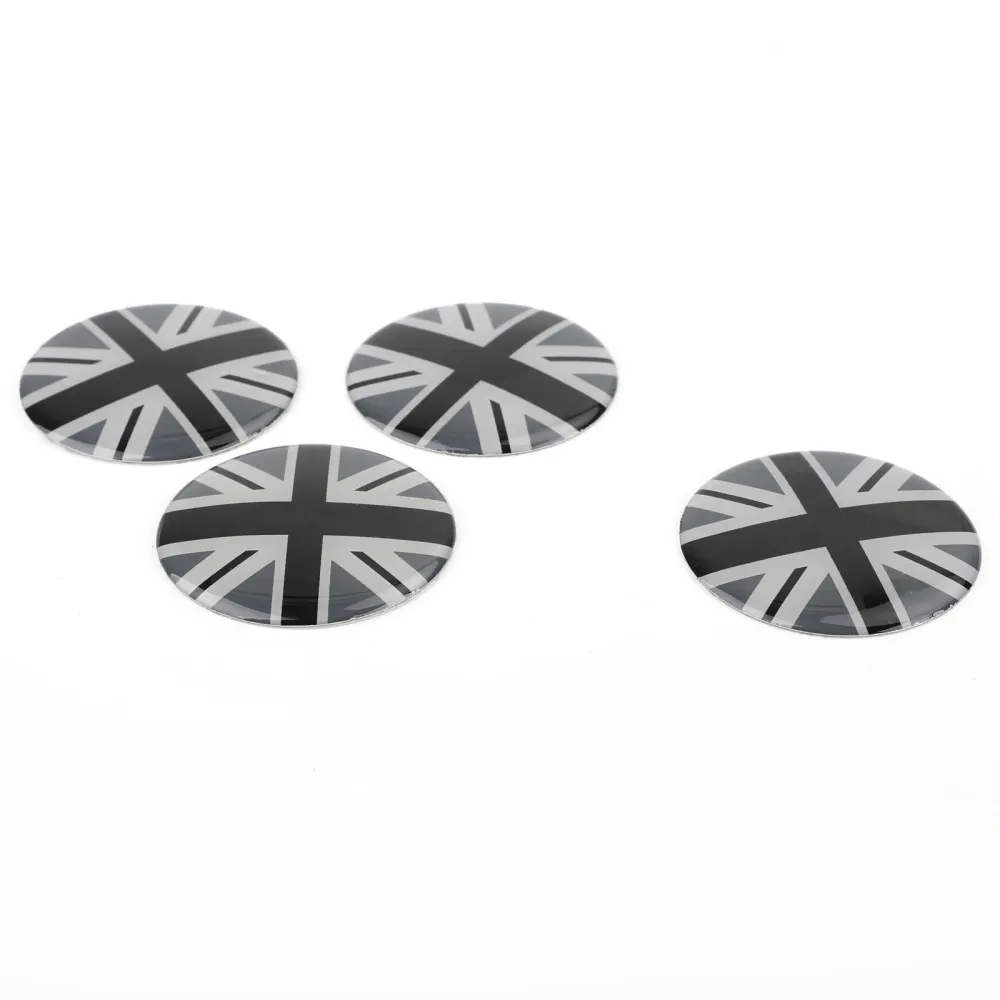 Wheel Centre Centro de Capinho emblema Decalque Black Union Jack Uk Flag para Mini Cooper