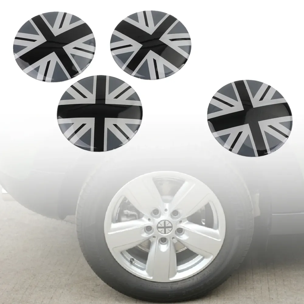 Wheel Centre Centro de Capinho emblema Decalque Black Union Jack Uk Flag para Mini Cooper