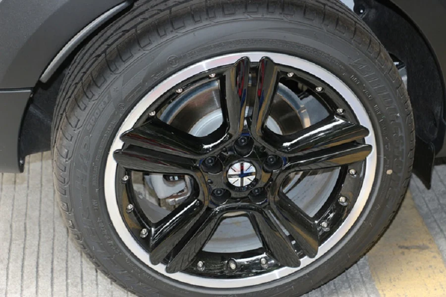 Wheel Centre Centro de Capinho emblema Decalque Black Union Jack Uk Flag para Mini Cooper