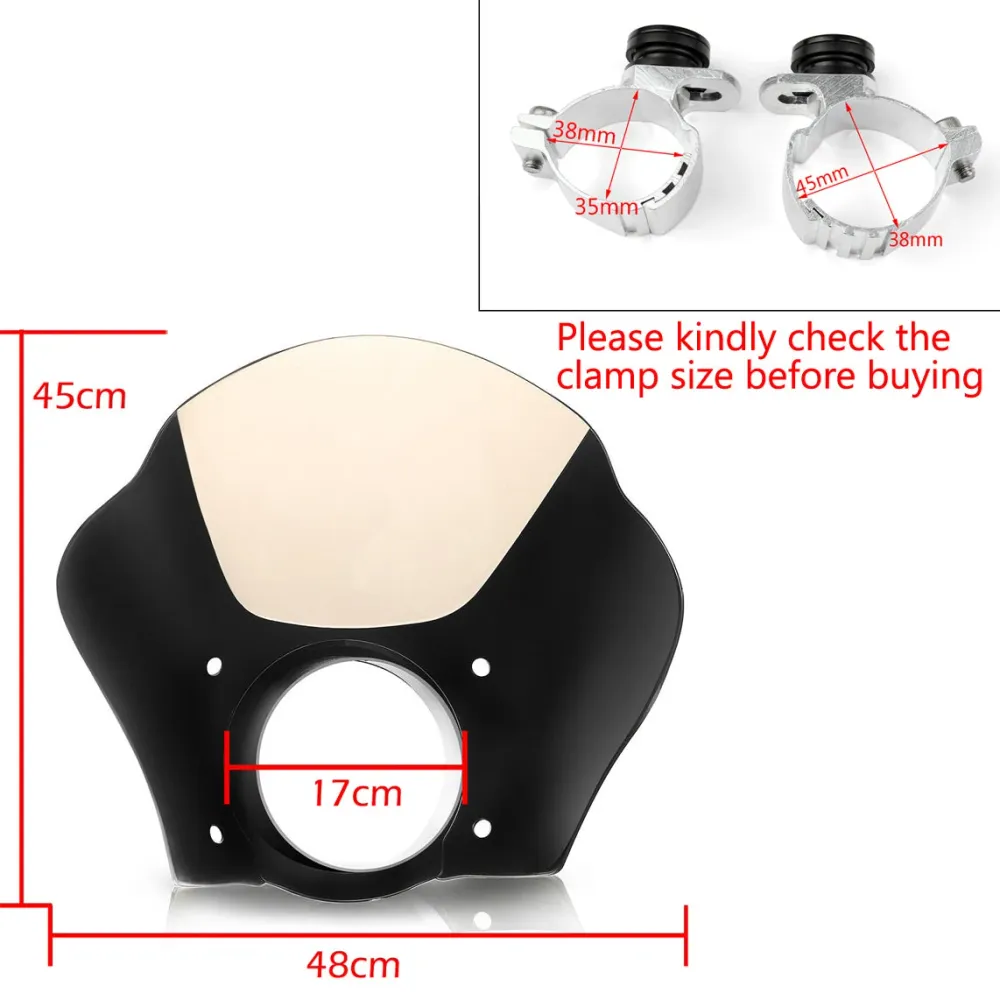 Windshield Cafe Racer Windscreen Fairing Harley Sportster XL 883 1200, 3 cores genéricas