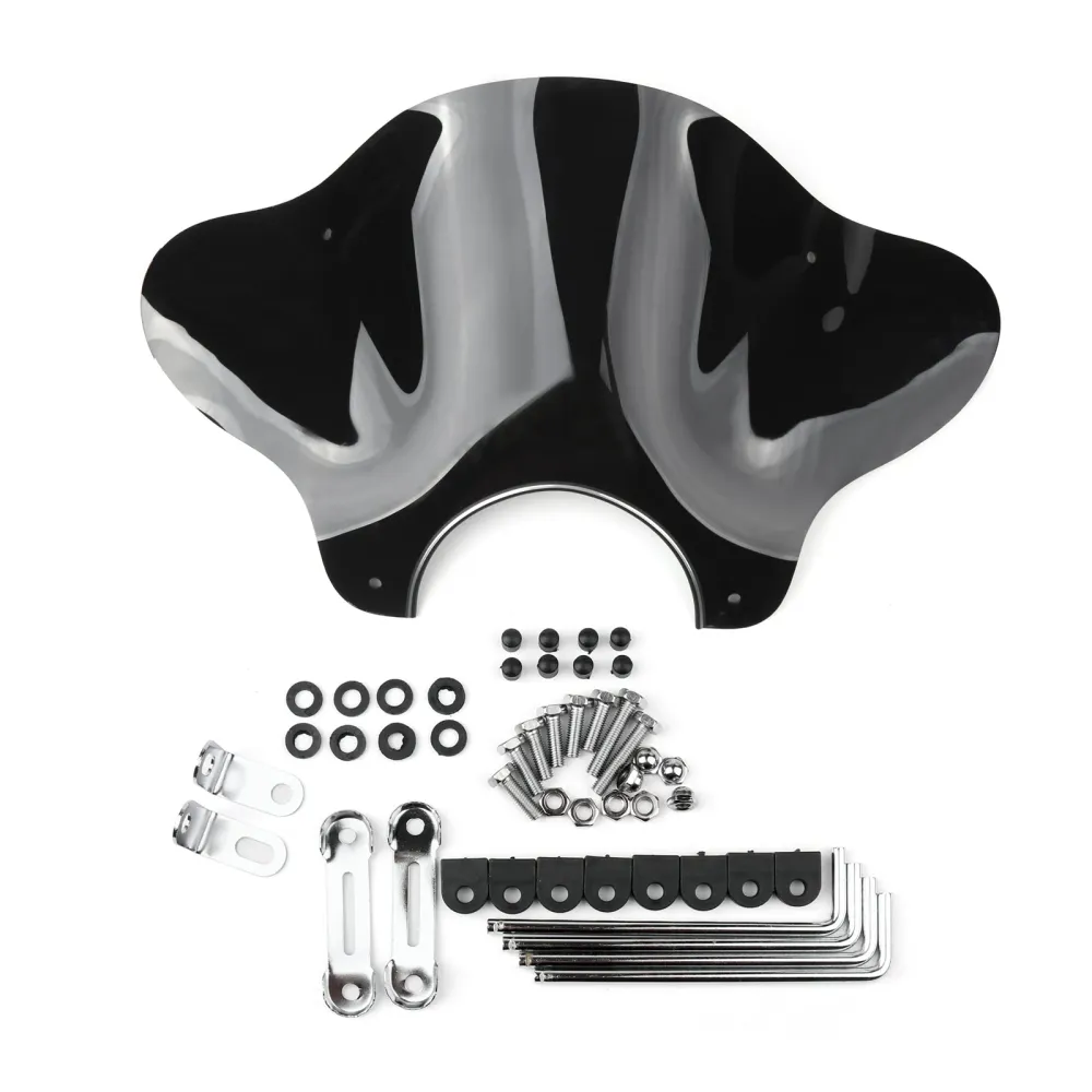 Windshield Windscreen com kit de montagem para cruzador universal de motocicletas, fumaç genérica