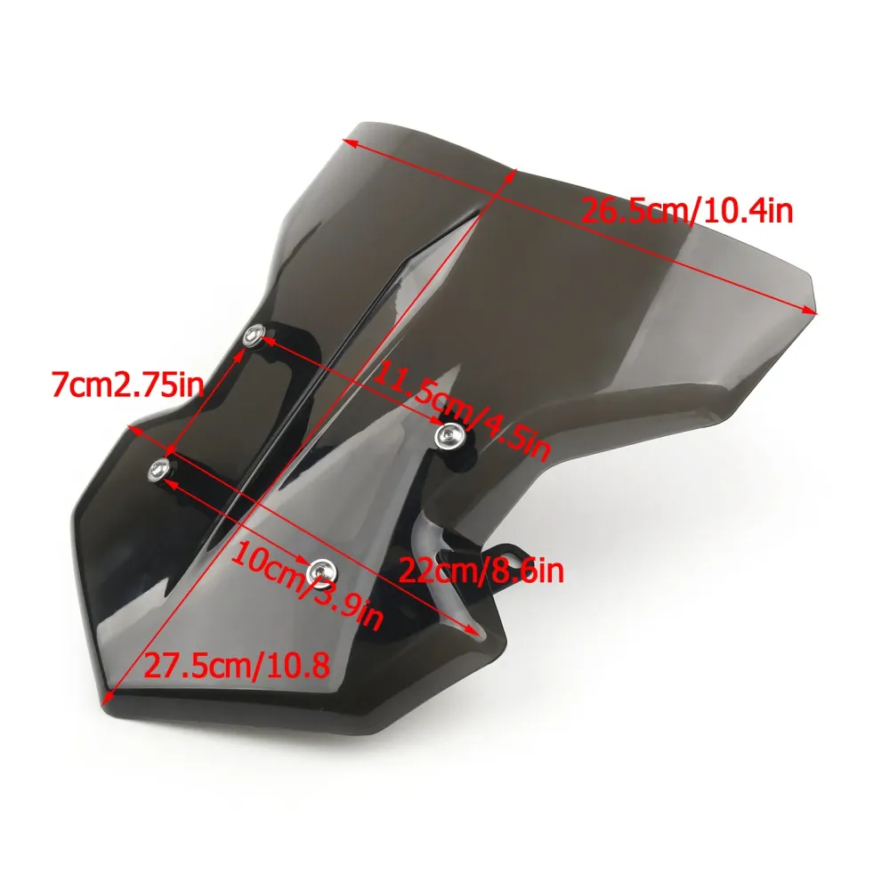 Windshield Windshield ABS Windshield com suporte para Yamaha MT-09 (2017) 2 Color Generic