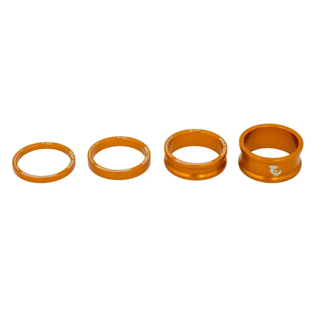 WOLF TOOTH Espaçadores de cabeç em alumínio 4 peças 1"1/8 Laranja
