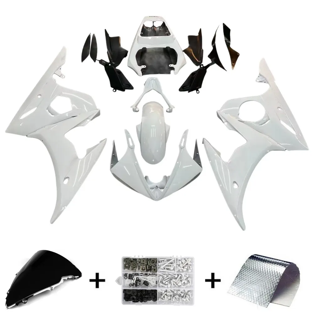 Yamaha R6 2003-2004 & Kit de carenagem branca YZF R6S 2006-2009