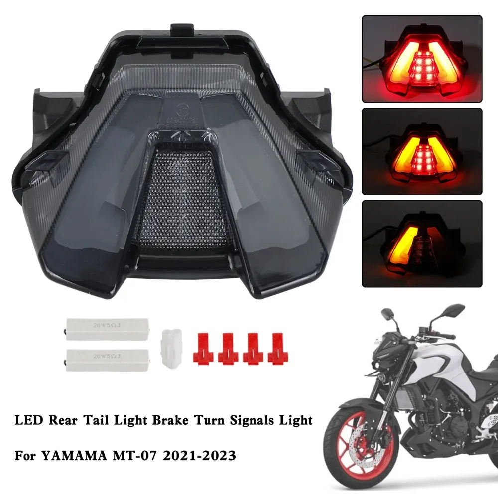 Yamaha MT-07 MT07 2021-2023 Sinais de giro do freio da luz traseira da luz traseira LED