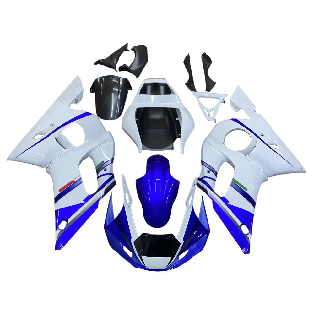 Yamaha YZF-R6 Branca 1998-2002 & Carenagens Amotopart Azul No.46 FIAT R6 Racing Customizadas