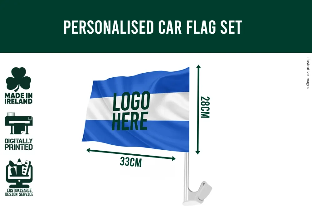 Bandeira Handwaver com logotipo personalizado Flags Ireland