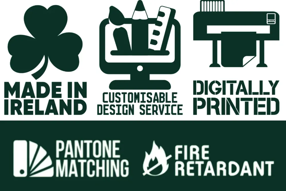 Bandeira Handwaver com logotipo personalizado Flags Ireland
