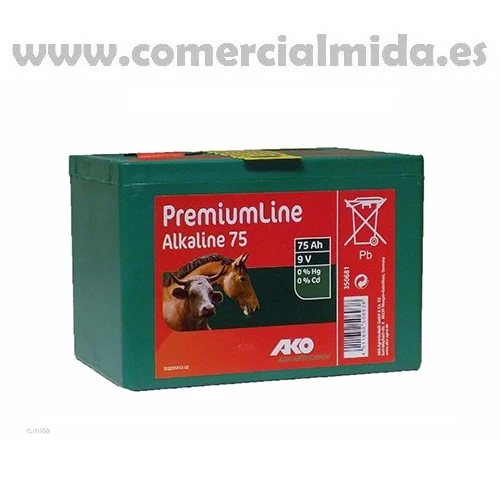 Bateria alcalina AKO PREMIUM LINE para pastor elétrico 75 AH 9V