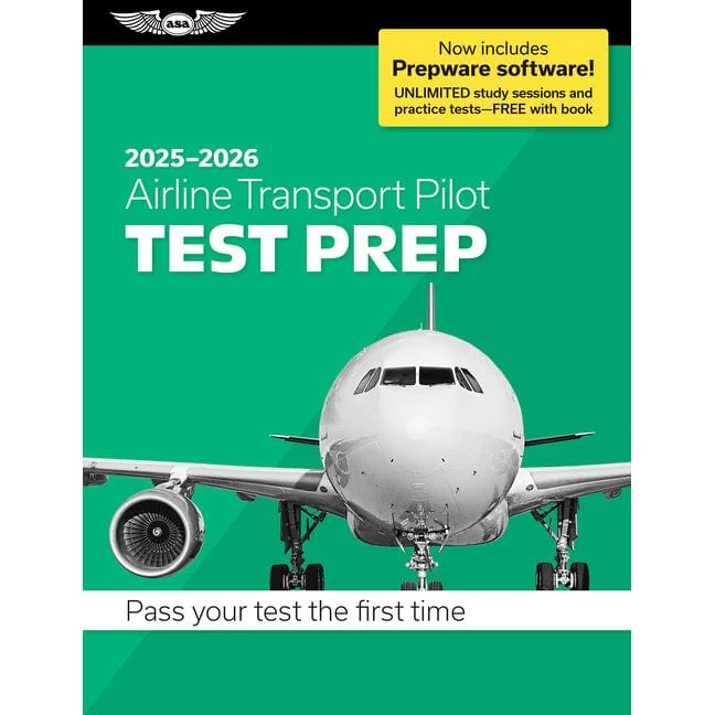 Preparação para o teste de piloto de transporte éreo ASA 2025-2026 (livro, download, online): arrase no exame da FAA