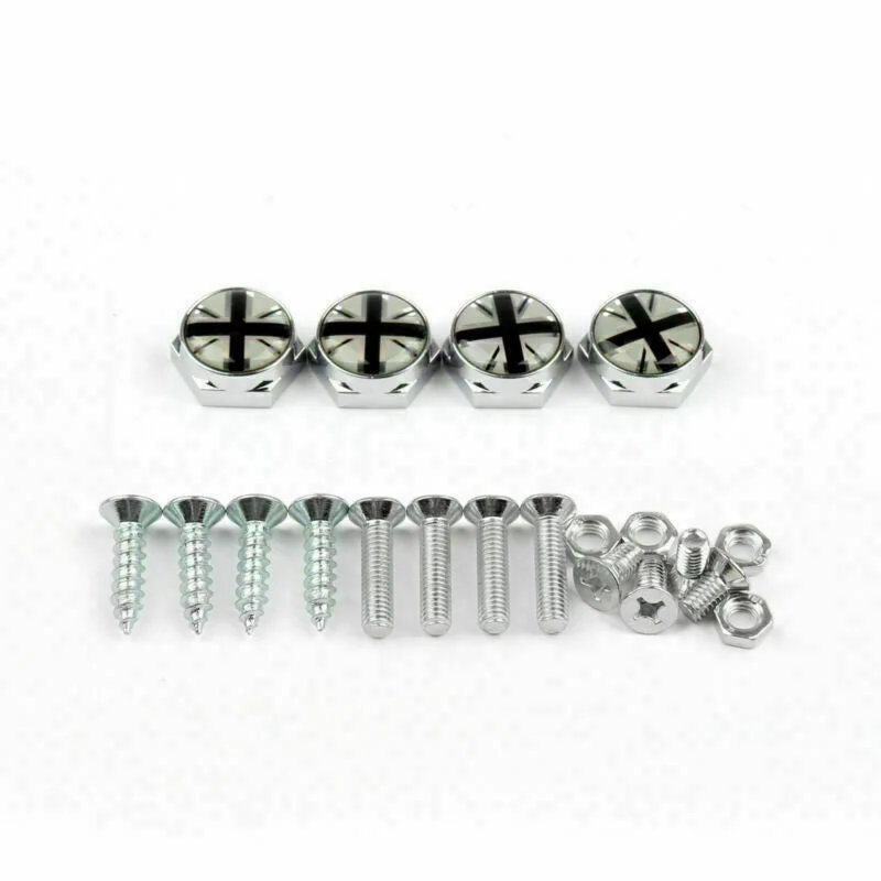 Union Jack Chrome Chrome Placa Metal Placa Fresure parafuso Tampa para Mini Cooper genérico