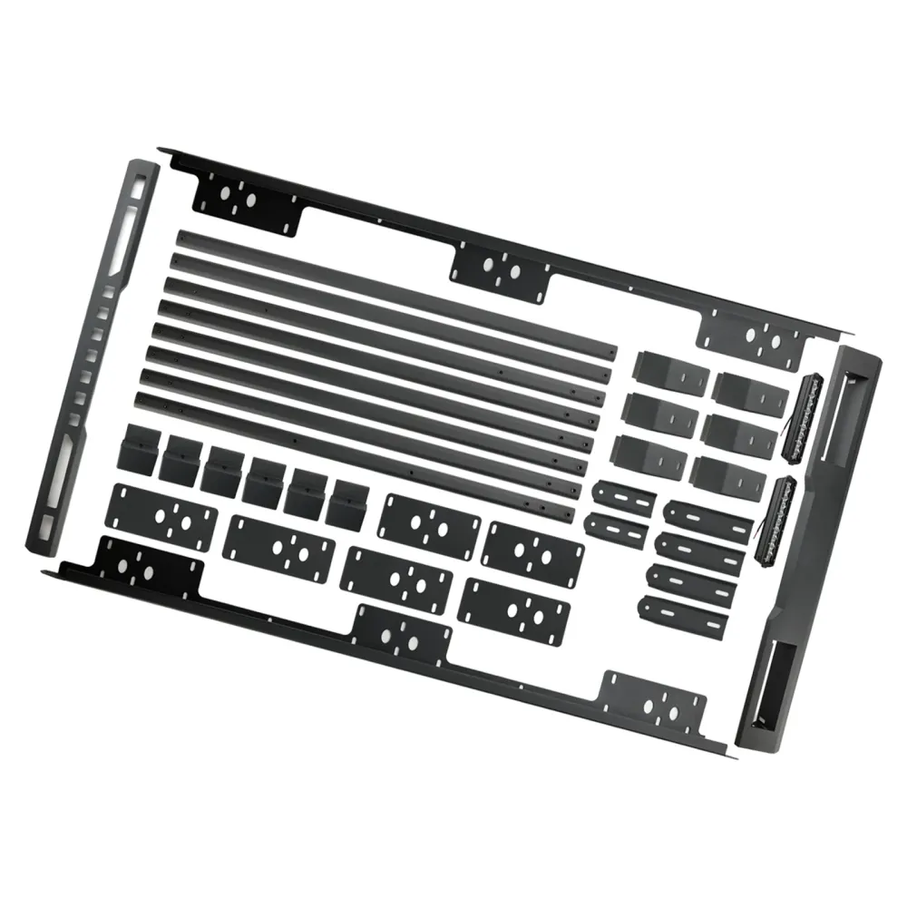 Rack de teto preto em alumínio com holofotes LED para Suzuki Jimny JB64 e JB74 (2019–2023)