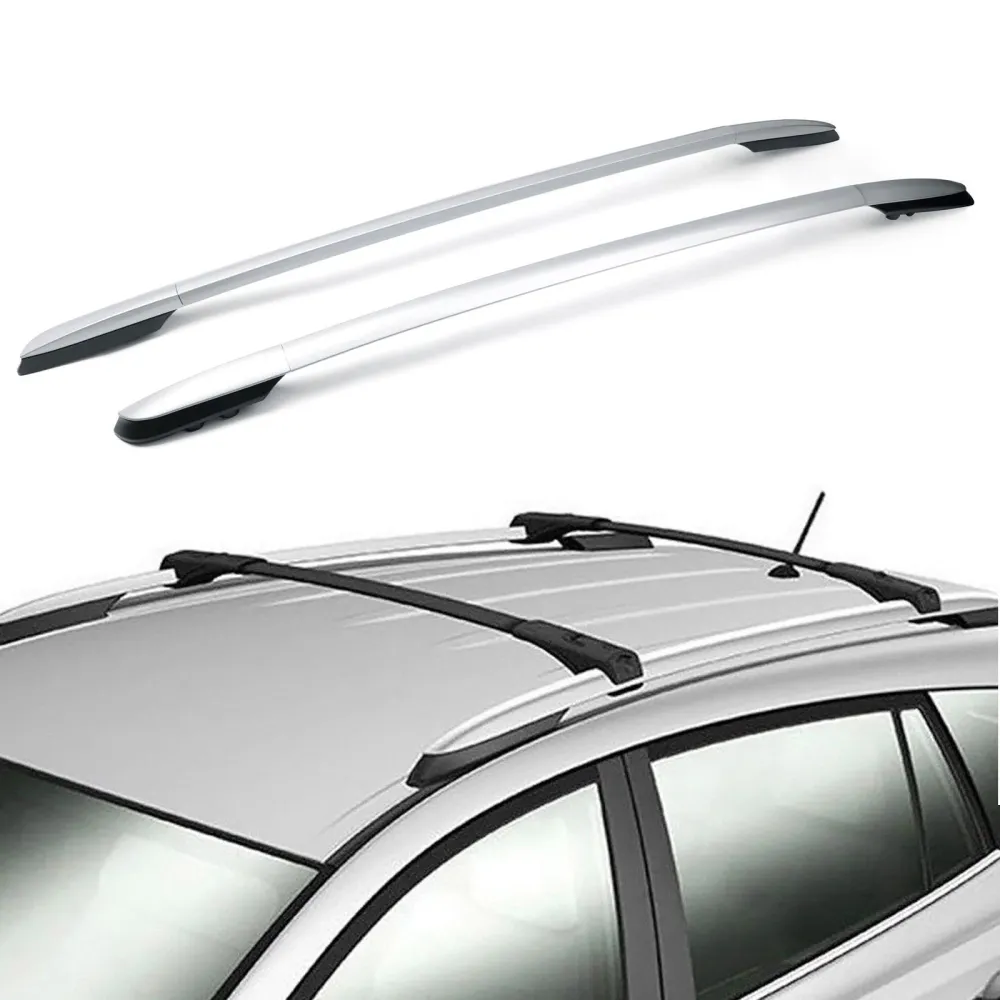 Toyota RAV4 2014-2019 Fábrica de alumínio Silver Top Rack Rack Rails laterais Barra