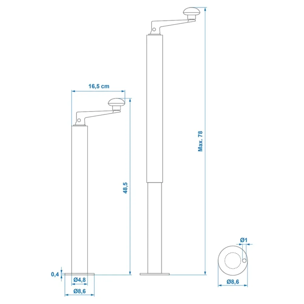 ProPlus Suporte de reboque ajustável D48 mm 40-65 cm 341517