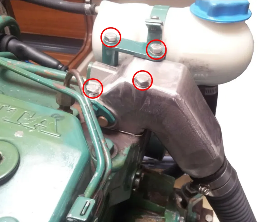 Volvo Penta 2001/2002/2003 Parafusos de fixação de saída de escape em ço inoxidável