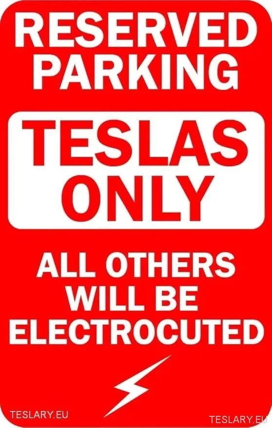 Somente Tesla - Sinal de metal de estacionamento reservado