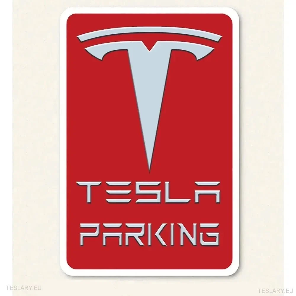 Tesla estacionamento - sinal de metal