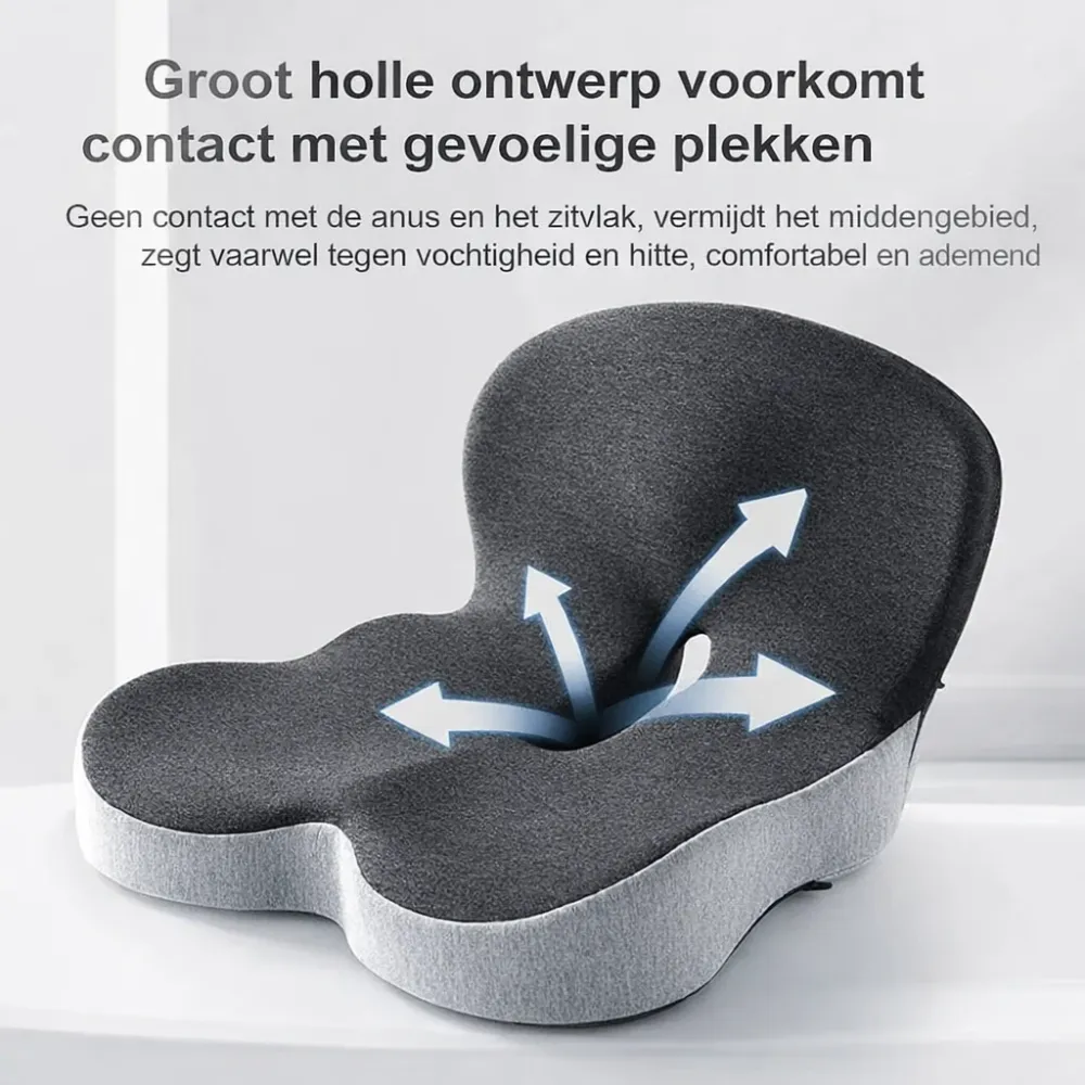Almofada para Assento Ergonómica para Encosto de Costas em Espuma Viscoelástica