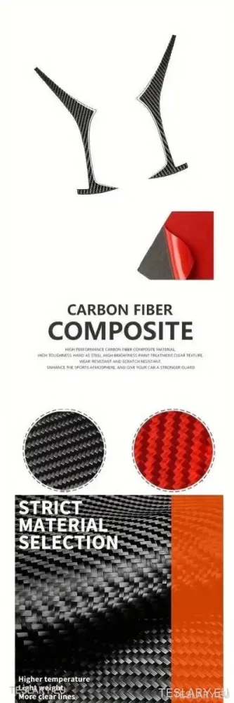 Luzes traseiras acabamentos de fibra de carbono suave para Tesla 3 e Y