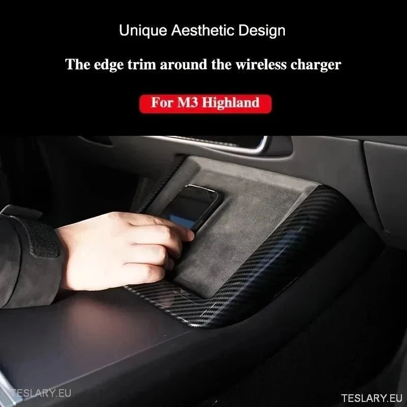Tesla 3+ Highland Y Juniper Wireless Charger Fibra de carbono acabamento