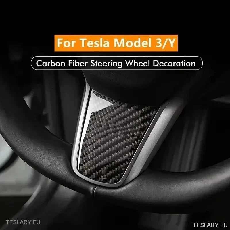 Tesla 3/Y Cover de acabamento em estilo de fibra de carbono de direção