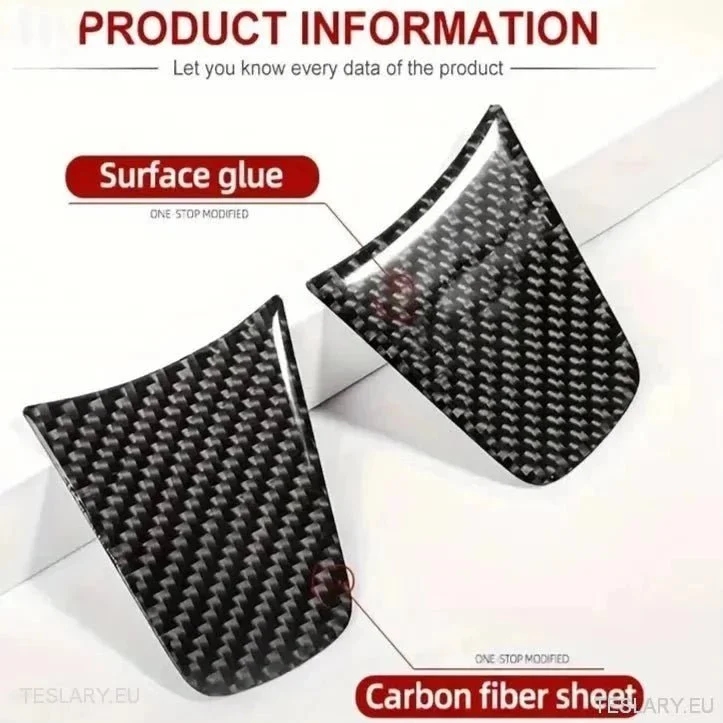 Tesla 3/Y Cover de acabamento em estilo de fibra de carbono de direção