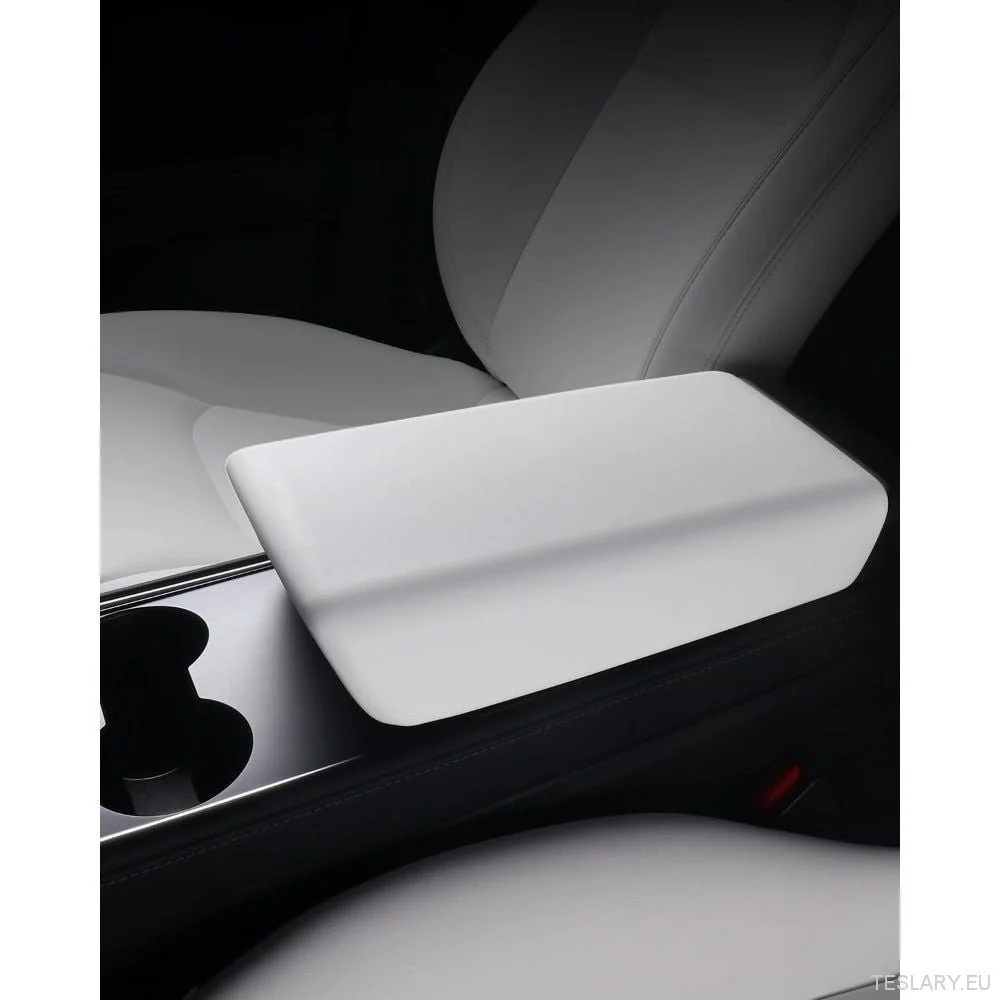 para Tesla Modelo 3/Y (2019-2024) Tampa do Console do Centro Branco-Pad Protetor de braçadeira TPE não deslizamento, acess...