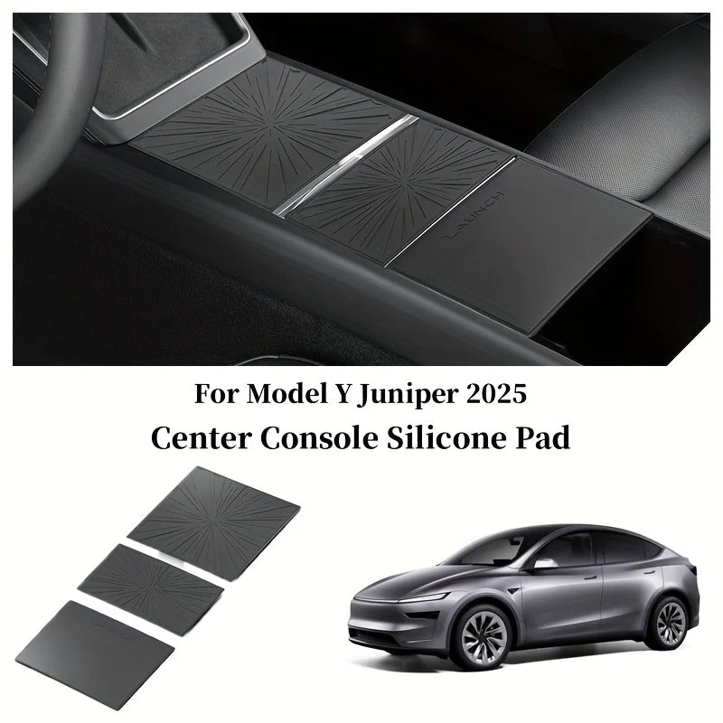 Tesla para o Modelo Y Juniper/Lançamento 2025 Silicone Center Console Protector, Anti-Slip e Capa do painel resistente ao...