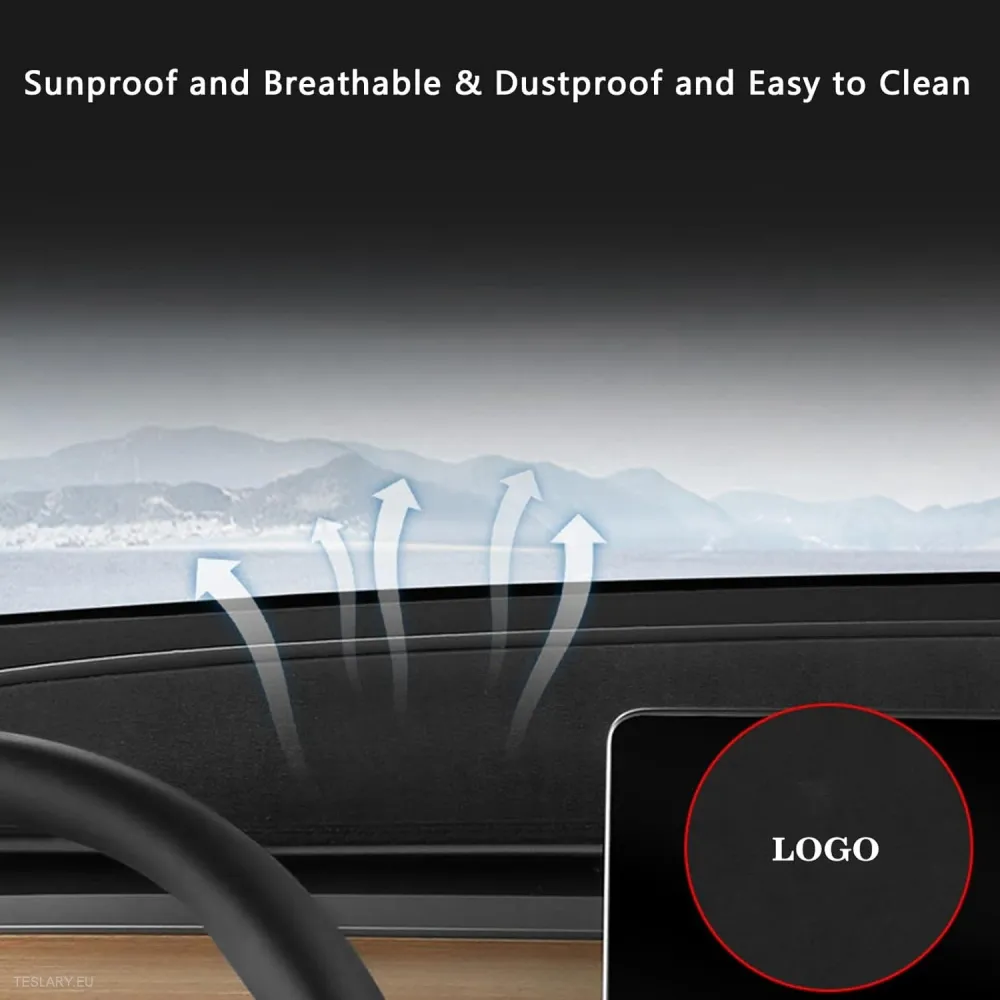Tesla Modelo 3 Camurç Anti -Glare Painel Tampa com o logotipo Modelo 3