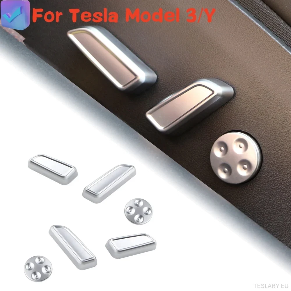 Tampas de acabamento de ajuste de assento cromado premium para Tesla Modelo 3 e Modelo Y