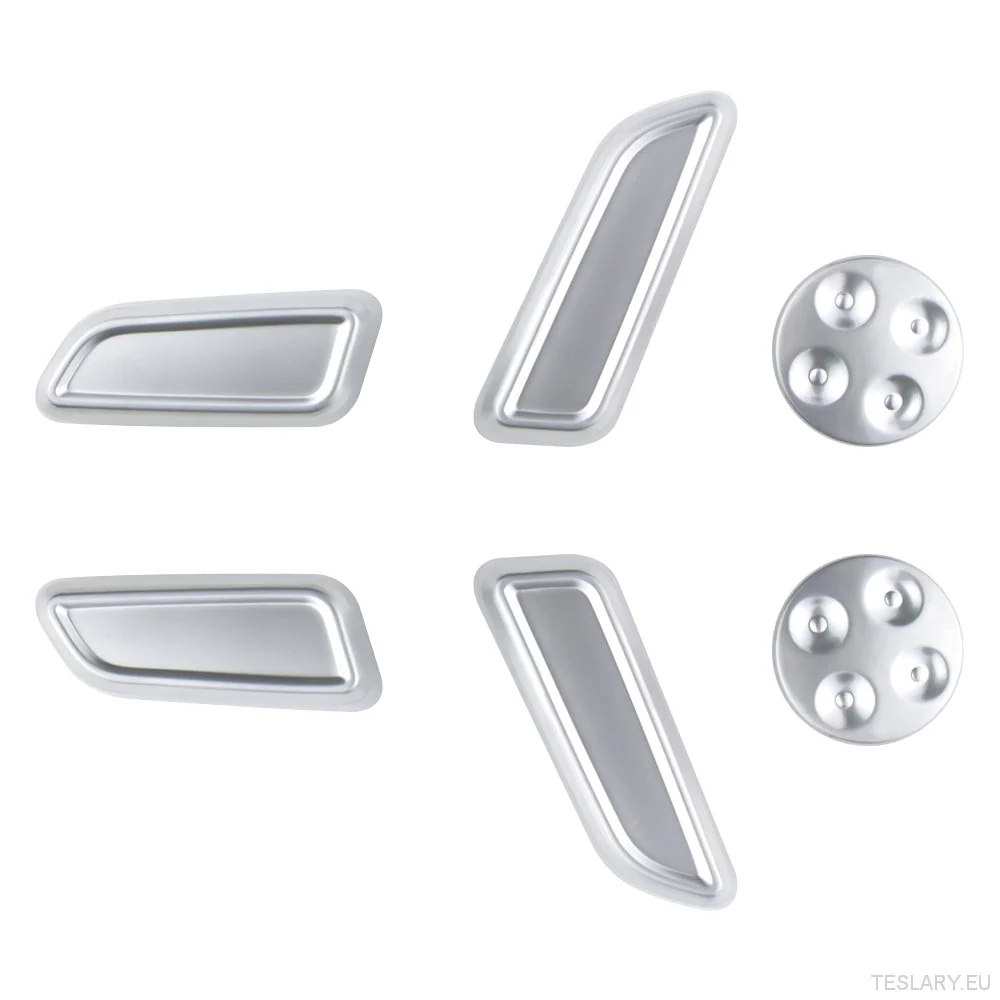 Tampas de acabamento de ajuste de assento cromado premium para Tesla Modelo 3 e Modelo Y
