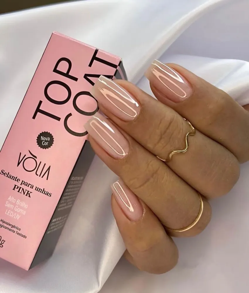 Top Coat Selante Pink Alto Brilho Vòlia 9g Volia