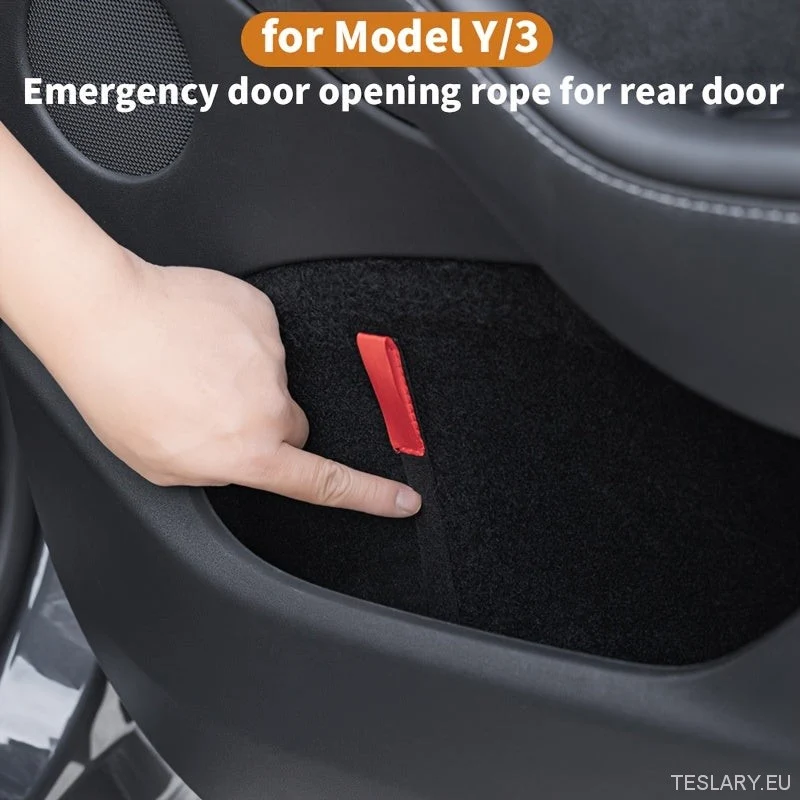 Tesla para o modelo Y/3 Porta traseira Seguranç de emergência Pull ROPE - MANUSE RED E ACESSÓRIOS DE INTERIORES DE CARRO B...