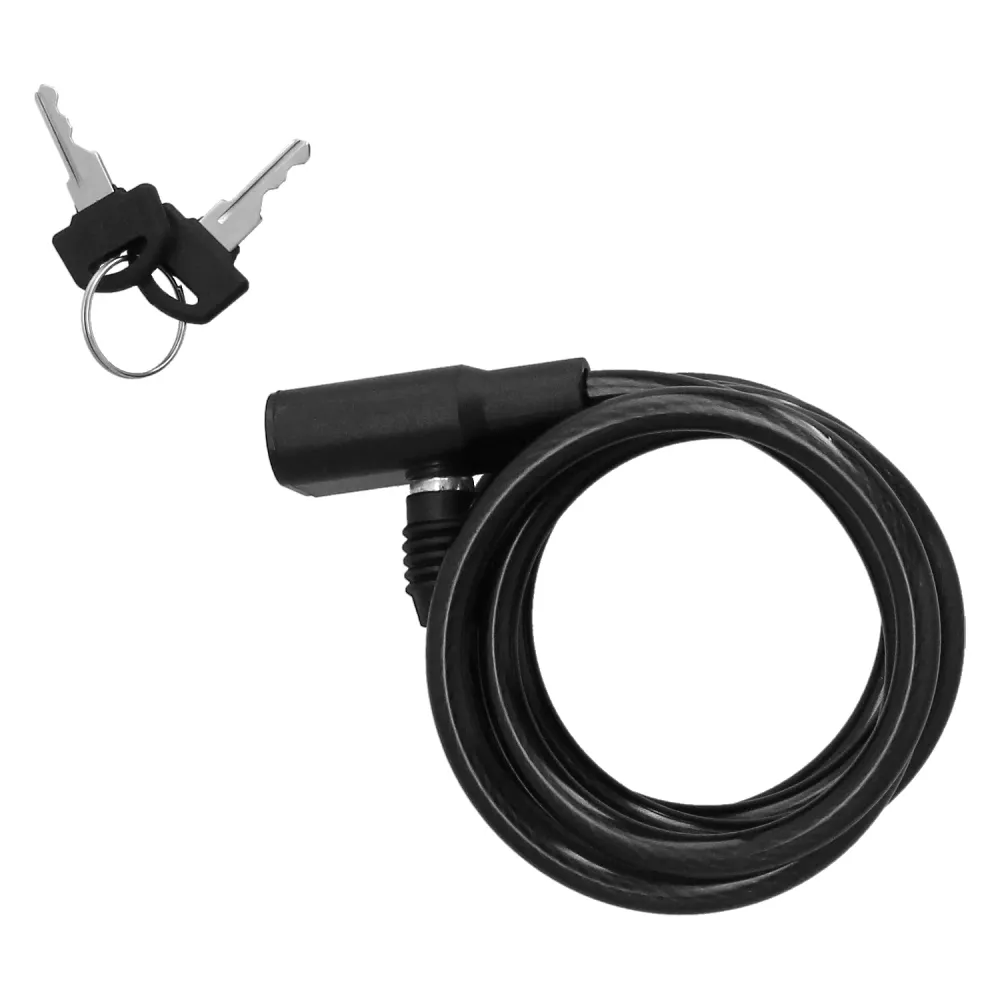 Cabo espiral para bicicleta com chave Ø 8 mm x 150 cm.