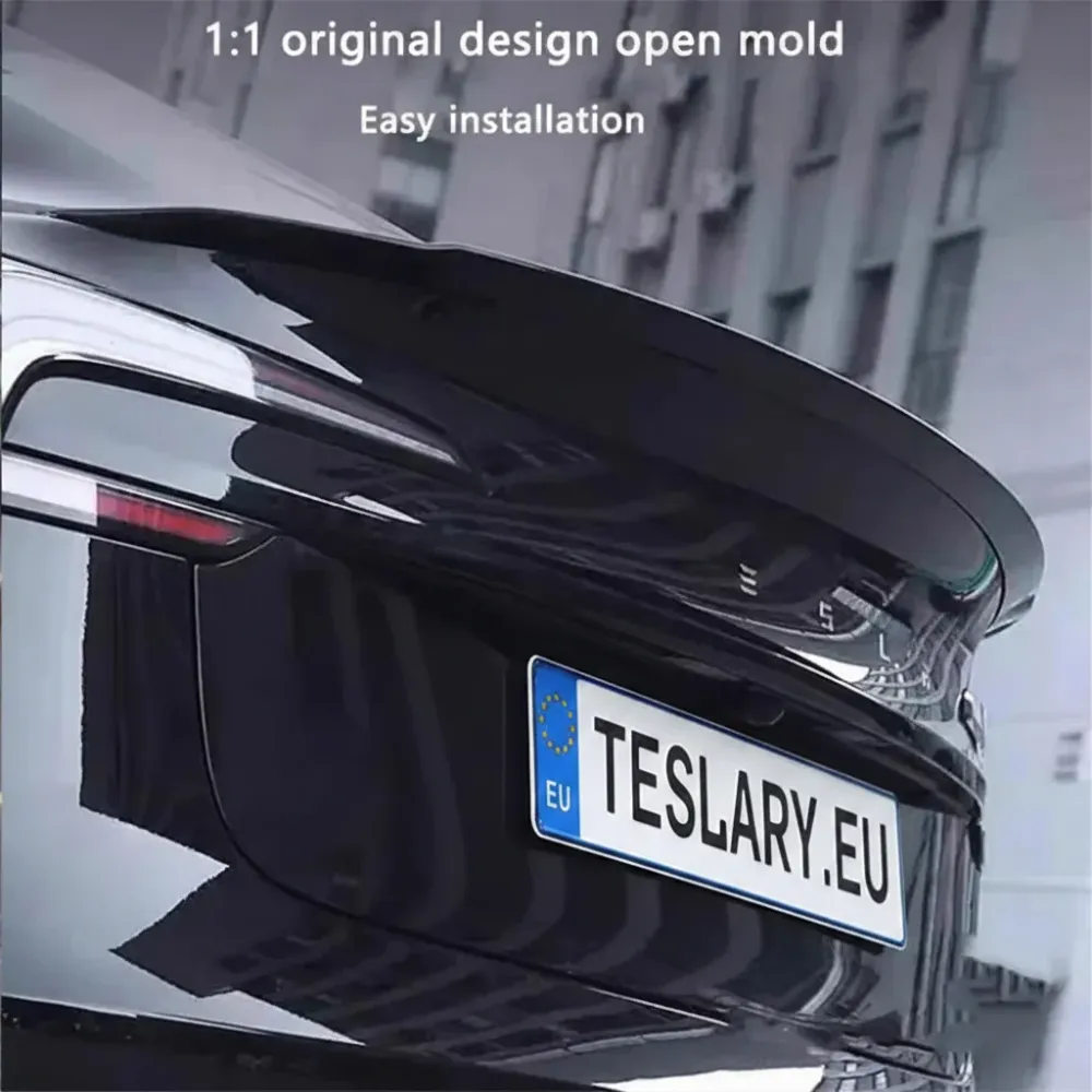 Tesla Modelo 3+ Highland 2024 em diante 100% Spoiler de tronco traseiro de fibra de carbono real