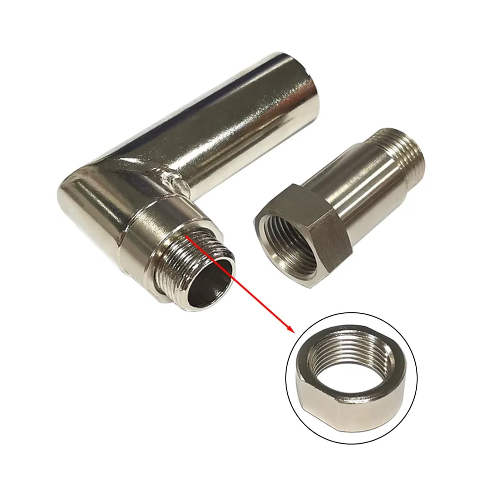 O2 Sensor de espaçador de oxigênio Extrender 90 graus 02 Extensão de Bung M18 x 1,5