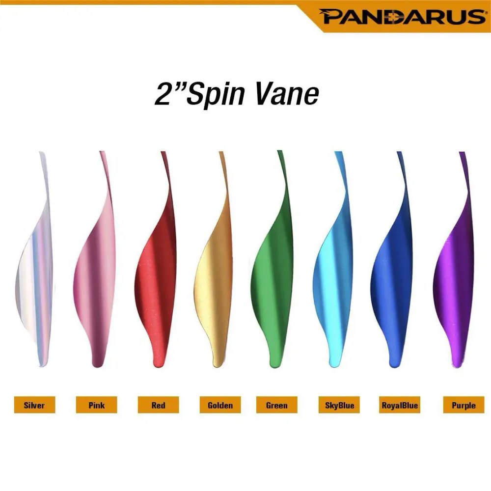 Pluma Pandarus Spin Vane Metalico 2" Dorado