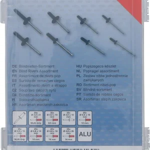 ASSORTIMENTO 200 PEZZI, RIVETTI ALLUMINIO, Ø 3,2 - 4,8 MM BGS85224