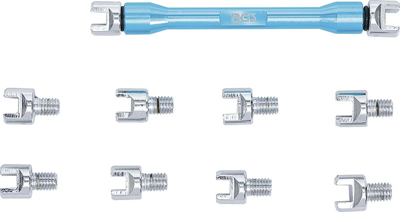 ASSORTIMENTO 10 PEZZI, CHIAVE PER NIPPLI RAGGI RUOTE, CON TESTE INTERCAMBIABILI BGS8361