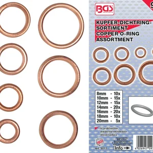 ASSORTIMENTO 95 PEZZI, O-RING RAME, Ø 6-20 MM BGS9313