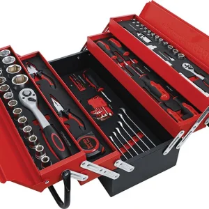 CASSETTA PORTA ATTREZZI LAMIERA, 5 SCOMPARTI, CON 86 UTENSILI BGS6056