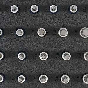 MODULO PER CARRELLO: BUSSOLE ATT. 1/2" ESAGONO, TORX, XZN, RIBE, 22 PEZZI BGS4120
