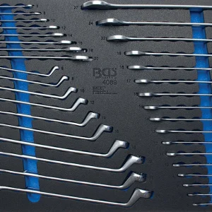 MODULO PER CARRELLO: CHIAVI COMBINATE, DOPPIO ANELLO, FORCHETTA DOPPIA, 35 PEZZI BGS4089