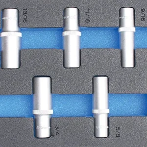 MODULO PER CARRELLO: 12 PEZZI, BUSSOLE ATT. 1/2” ESAGONALI LUNGHE POLLICI BGS4098