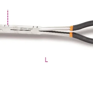 Pinza becchi mezzotondi lunghissimi zigrinati doppio snodo Beta 1009L/DP